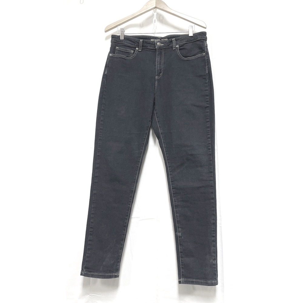Michael Kors Izzy Skinny Jeans Womens 14 Indigo Blue Dark Wash Stretch Denim